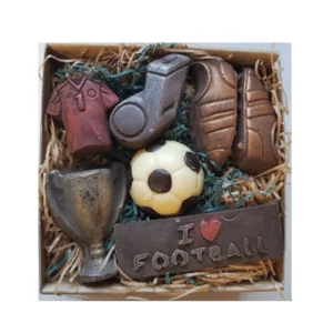 Fußballspieler-Set in reiner Zartbitterschokolade, 150g