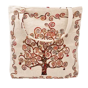 Einkaufstasche aus mehrfarbigem Gobelin, Motiv Baum des Lebens