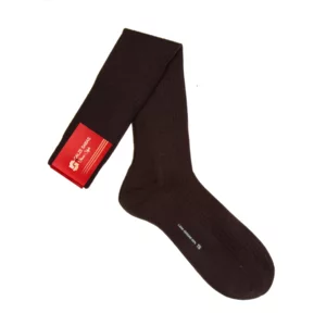 Lange Socken für Herren aus 100% reiner Merinowolle, dunkelbraune Farbe