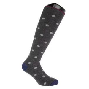 Lange Socken für Herren aus Kaschmir-Mix, Punktmuster