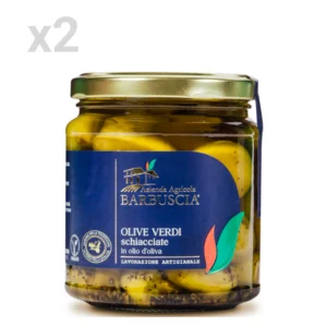 Grüne Oliven in Olivenöl zerdrückt, 2x280g