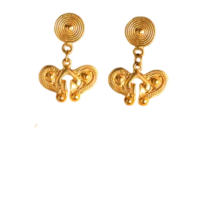 Orecchini farfalla Tairona in bagno d’oro 24 carati, Galeria el Dorado