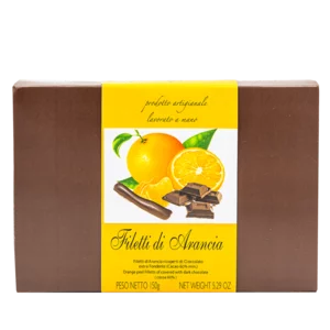 Filetti di arancia  ricoperti di cioccolato extra fondente, 150g