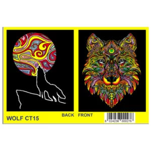 Cartellina a tre lembi con disegno da colorare, Wolf