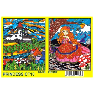Cartellina con disegno in velluto da colorare, Principessa