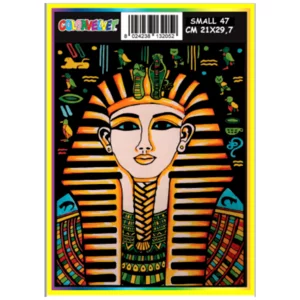 Quadro small con disegno in velluto da colorare: Egiziano, 21x29,7cm