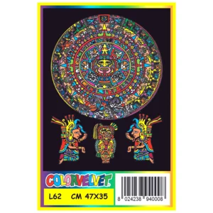 Quadro large con disegno in velluto da colorare: Atzeco, 47x35cm