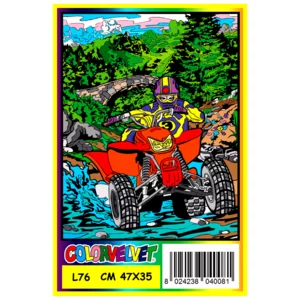 Quadro large con disegno in velluto da colorare: Quad, 47x35cm
