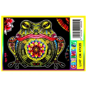 Quadro large con disegno in velluto da colorare: Rana, 47x35cm