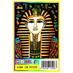 Quadro large con disegno in velluto da colorare: Egiziano, 47x35cm