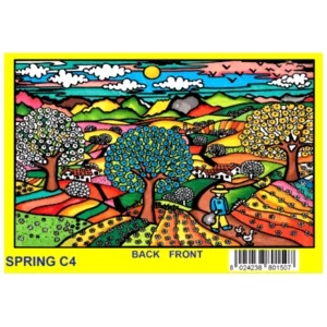 Raccoglitore con disegno in velluto da colorare, Primavera, 27x37x4cm.
