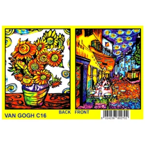 Raccoglitore con disegno in velluto da colorare, Van Gogh, 27x37x4cm.