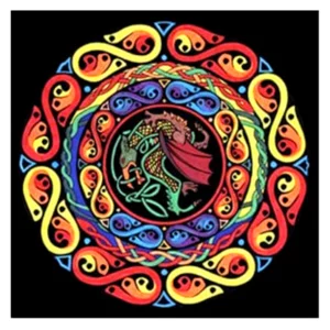 Mandala zum Ausmalen aus Samt mit Markern: Drache