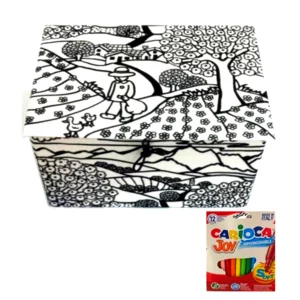 Box da colorare in velluto e cartoncino pennarelli inclusi: primavera