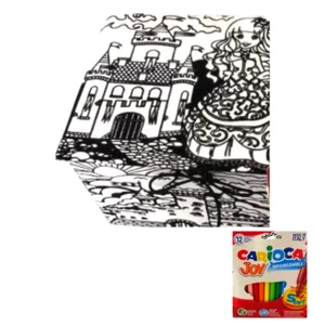 Box da colorare con disegni tracciato in velluto, Principessa