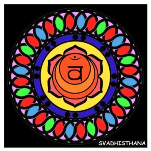 Chakra Svadhistana zum Ausmalen in Samt mit Markern enthalten