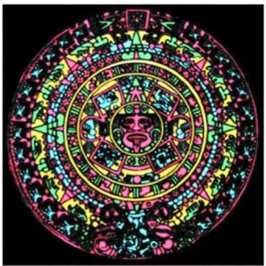 Samtfarbenes Mandala mit Markern enthalten: Ego