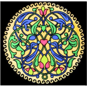 Samtfarbenes Mandala mit Markern inklusive: Relax