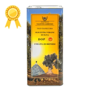 Huile d'olive extra vierge Gianecchia DOP Collina di Brindisi en boîte, 5L