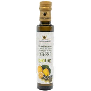 Dressing auf Basis von nativem Olivenöl extra in einer Flasche mit Zitronengeschmack, 250ml