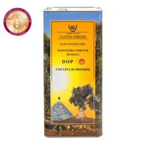 Olio Gianecchia extravergine di oliva DOP Collina di Brindisi in latta, 5L annata 2022/23