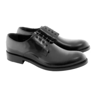Glänzende schwarze glatte Derby-Schuhe für Herren