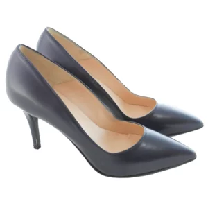 Damen Dekolleté-Schuhe mit 8cm hohem Absatz aus blauem Nappaleder