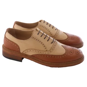 Zweifarbige Vintage Derby-Schuhe für Herren, Leder
