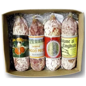 4 salamis toscans : chevreuil, sanglier, cèpes, piquant