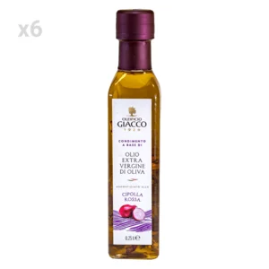 Box: Gewürz auf der Basis von nativem Olivenöl extra, Oleificio Giacco, aromatisiert mit roten Zwiebeln, in Flasche, 6x250ml