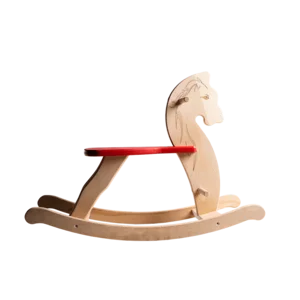 Cavallo a dondolo per bambini in legno di faggio