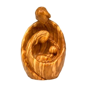 Sacra Famiglia Moderna in ulivo, 12cm
