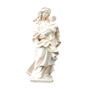 Madonna del Cuore statua in legno, naturale, 15cm