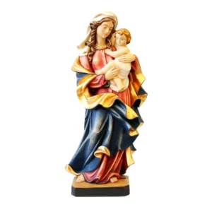 Madonna del Cuore statua in legno, colorato a olio, 15cm