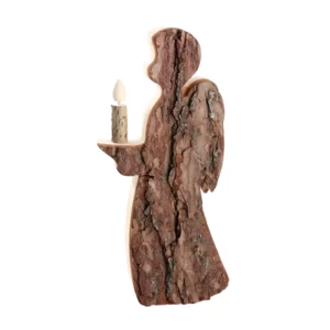 Engel mit Kerze aus Holz, 25cm