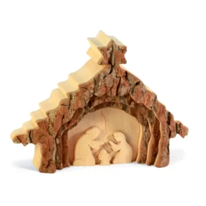 Berceau sculpté en bois, 16x9cm