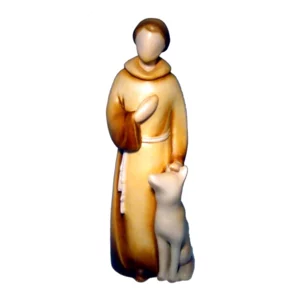 Heiliger Franziskus im modernen Stil aus Holz, mit Öl gefärbt, 10 cm