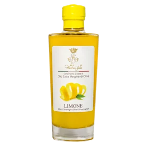 Huile d'olive extra vierge des Marchesi Gallo aromatisée au citron en bouteille, 200ml