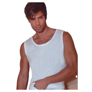 Maglietta intima uomo vogatore, spalla larga, bianco, cotone mercerizzato, conf. da 3pz
