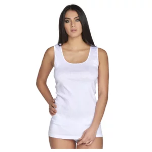Damen-Unterhemd, breite Schulter, eingefasst in Satin, weiß, Packung. ab 3St