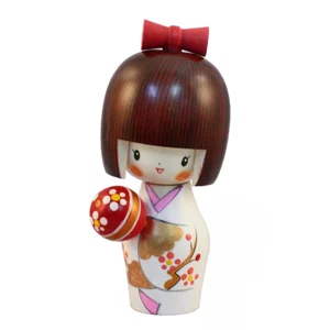 Kokeshi Temari, bambola kokeshi, 14 cm