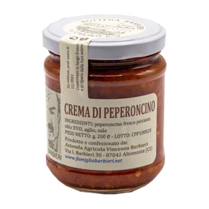 Crema di peperoncino calabrese aromatizzata, in olio extra vergine di oliva, 200g