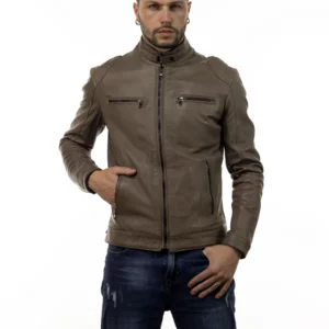 Avatar, veste pour hommes en cuir véritable souple, couleur boue