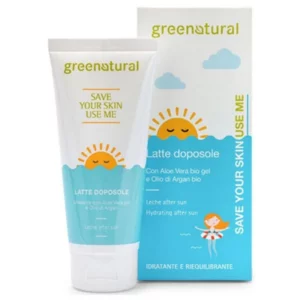 Greenatural - latte doposole idratante e rigenerante con aloe vera bio, 100 ml