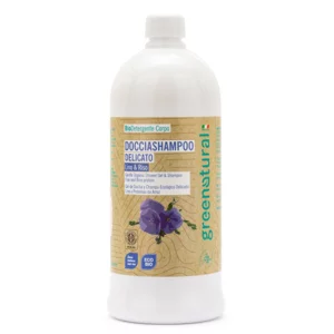 Greenatural - shampoing douche lin et riz, 1L