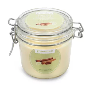Greenatural - candela cera di soia energizzante cannella, 200g