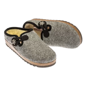 Pantofole tirolesi grigie, modello Gröden