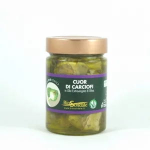 Cuori di carciofi bio in olio extravergine di oliva bio, 300g