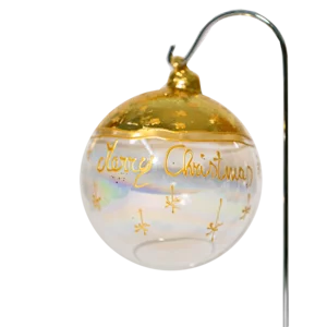 Pallina di Natale in vetro con foglia oro