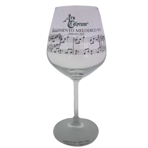 Calice da vino in vetro, "Frammento Melodico n.1", h 21cm